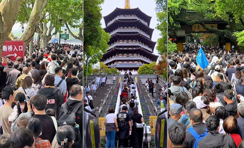 May Day holiday tourist traveling of Hangzhou China.jpg