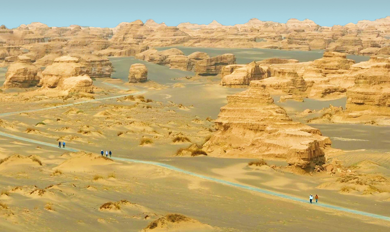 The beauty of Yadan landform in Dunhuang City Gansu Province China.jpg